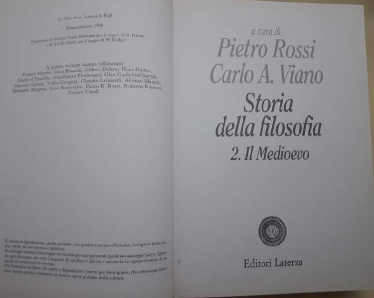 STORIA DELLA FILOSOFIA-2-IL MEDIOEVO(1994)