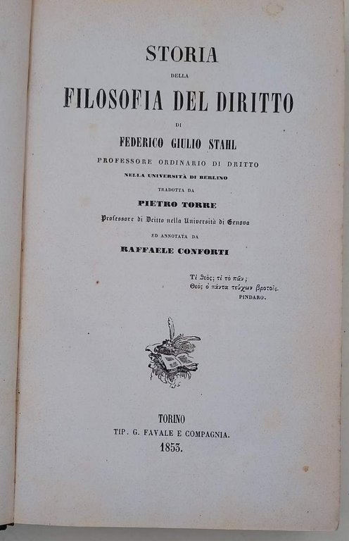 STORIA DELLA FILOSOFIA DEL DIRITTO(1855)