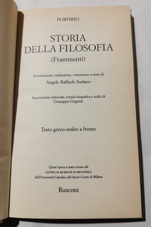 Storia della Filosofia ( frammenti )