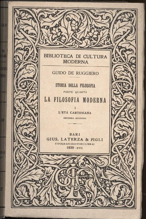 STORIA DELLA FILOSOFIA-Parte V-La filosofia moderna-I L'Eta Cartesiana