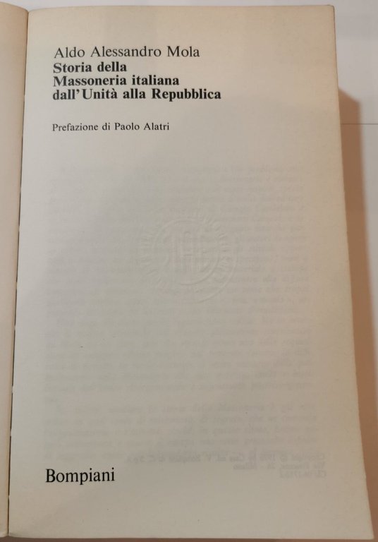 Storia della Massoneria italiana dall'Unita' della Repubblica