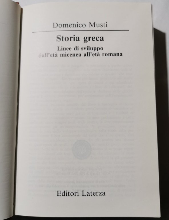 Storia greca - Linee di sviluppo dall'eta' micenea all'eta' romana