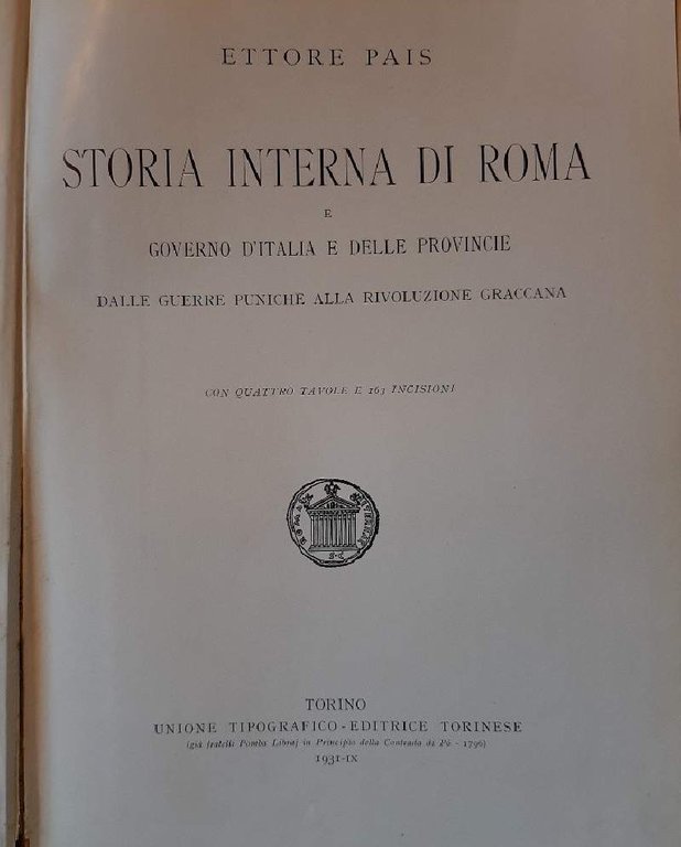 STORIA INTERNA DI ROMA E GOVERNO D'ITALIA E DELLE PROVINCIE …
