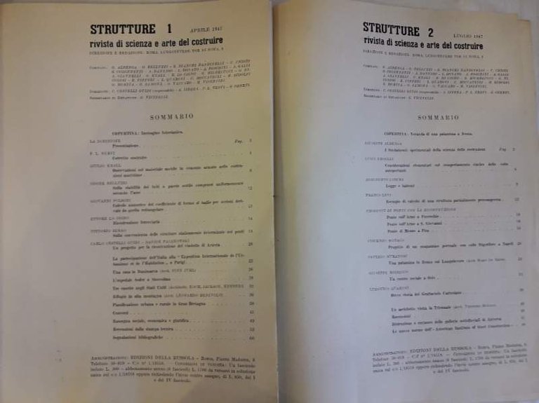 STRUTTURE-RIVISTA DI SCIENZA E ARTE DEL COSTRUIRE-FASCICOLI 1 E 2(1947)