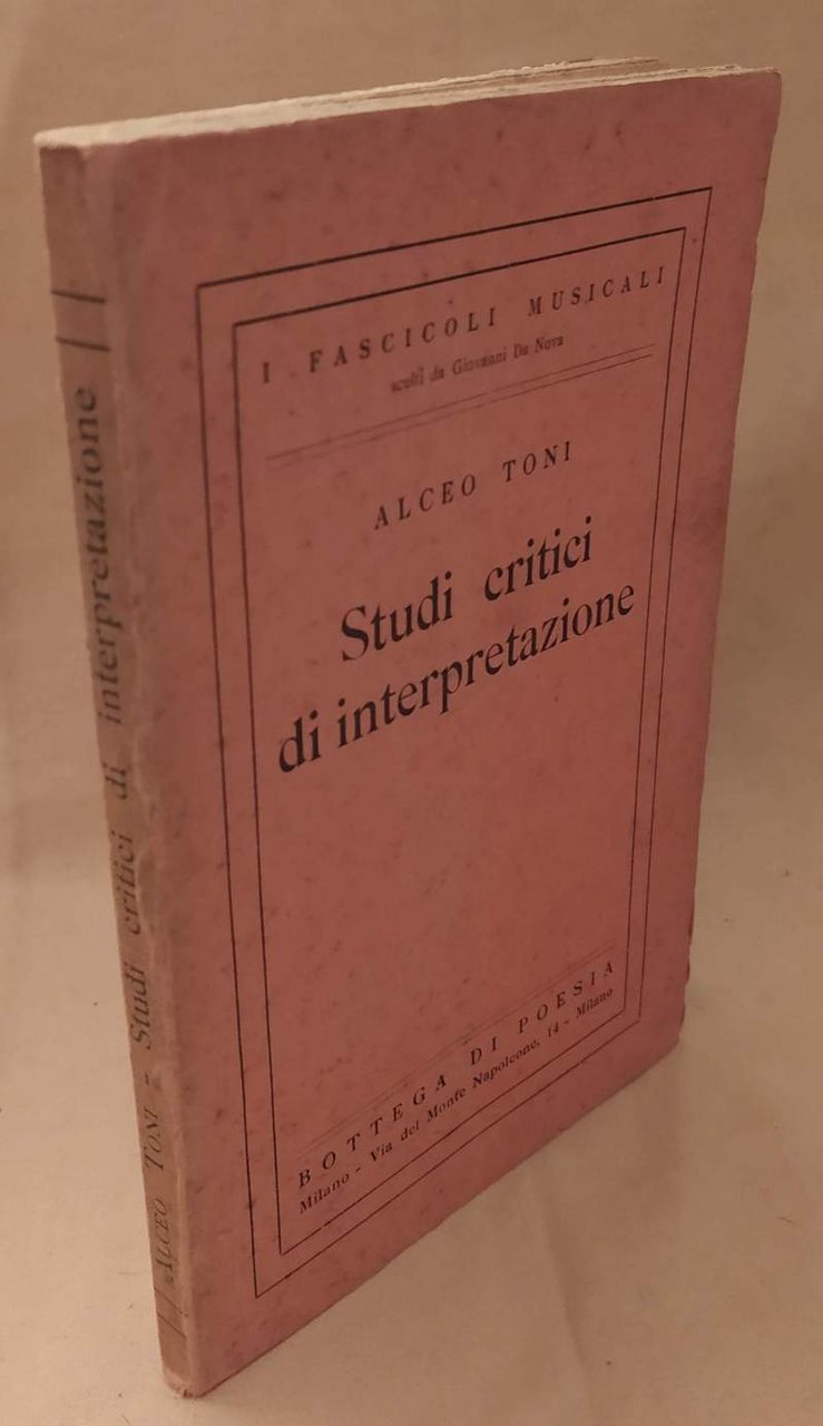 STUDI CRITICI DI INTERPRETAZIONE (1925)