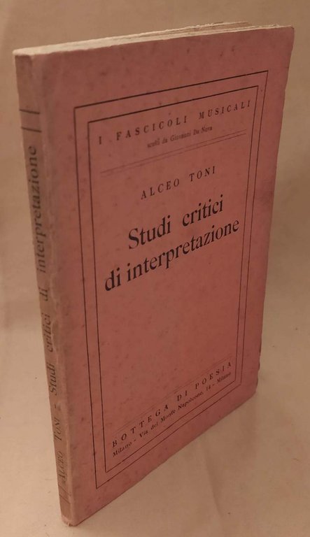 STUDI CRITICI DI INTERPRETAZIONE (1925)