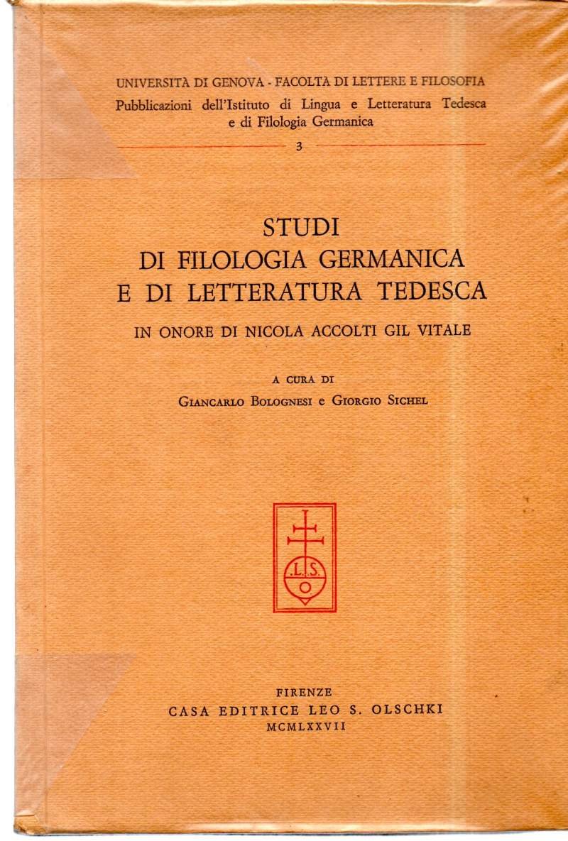 STUDI DI FILOLOGIA GERMANICA E DI LETTERATURA TEDESCA in onore …