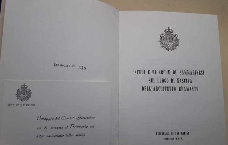 STUDI E RICERCHE DI SAMMARINESI SUL LUOGO DI NASCITA DELL'ARCHITETTO …
