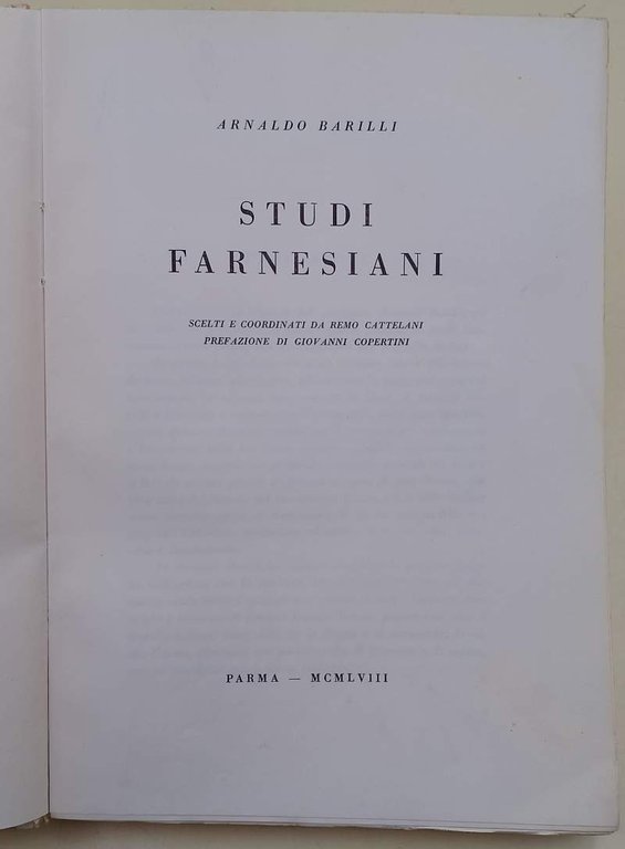 STUDI FARNESIANI( 1958)
