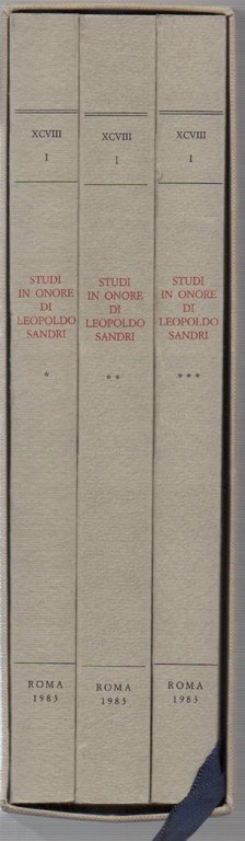 STUDI IN ONORE DI LEOPOLDO SANDRI - 3 voll. (1983)