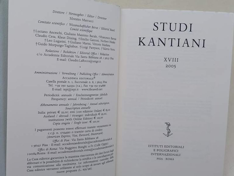 STUDI KANTIANI -XVIII-2005