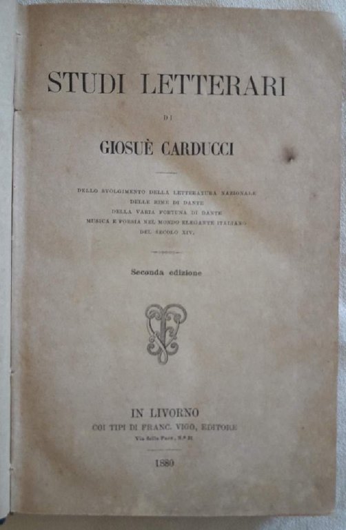 STUDI LETTERARI(1880)