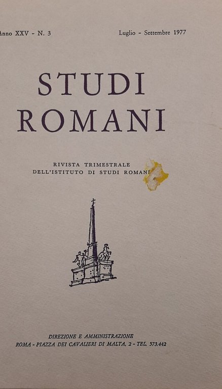 Studi Romani - Rivista trimestrale dell'Istituto di Studi Romani . … | Immagine Gallery 5
