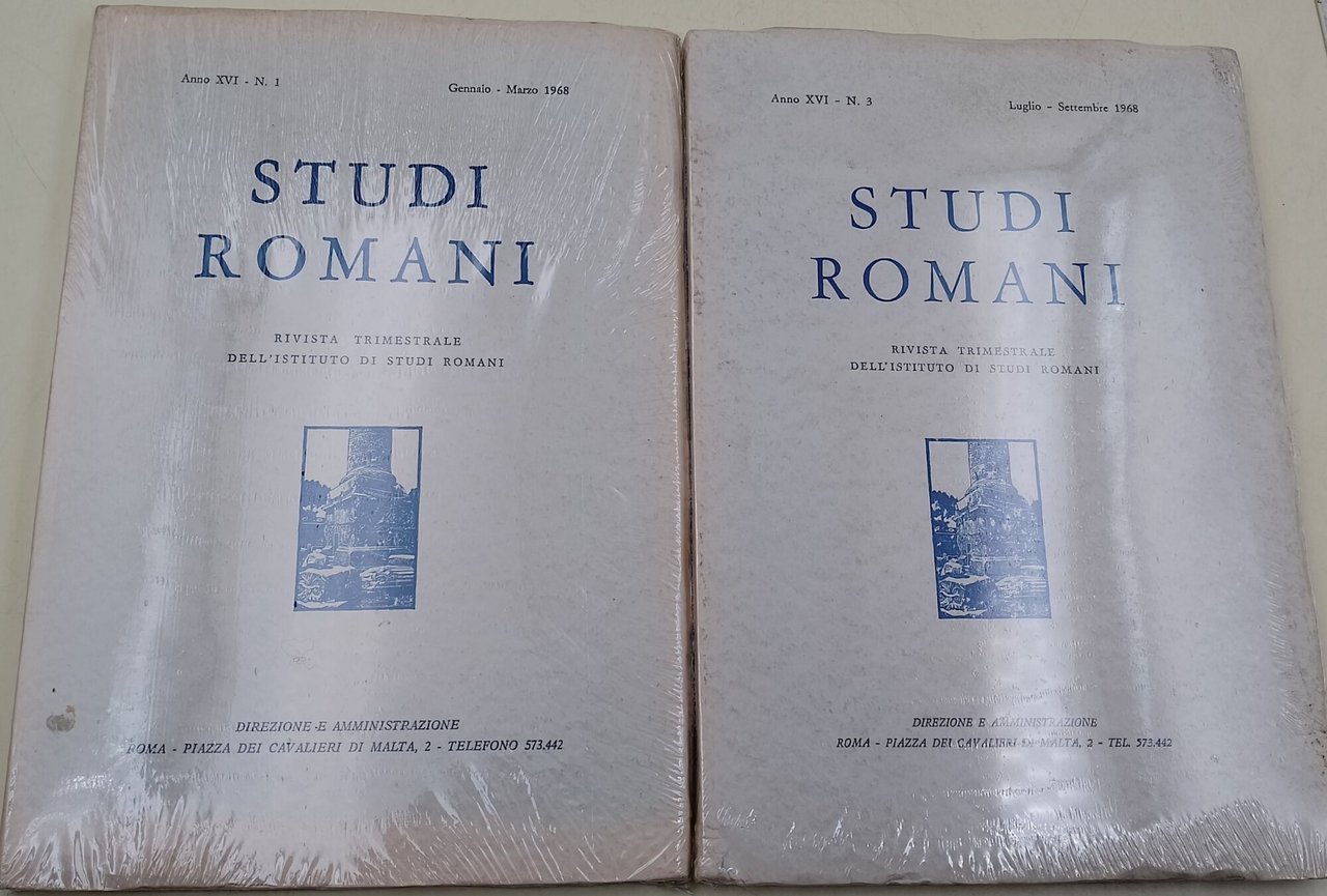 Studi Romani-Rivista trimestrale dell'Istituto Studi Romani-Anno XVI- voll. 2 1968