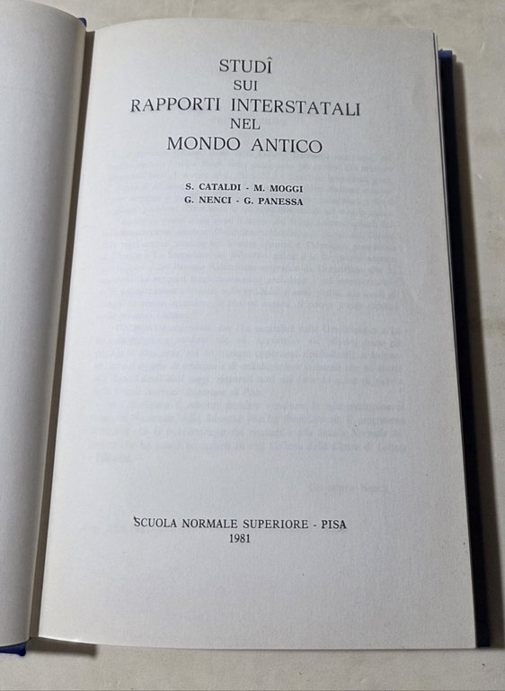 Studi sui rapporti interstatali nel mondo antico