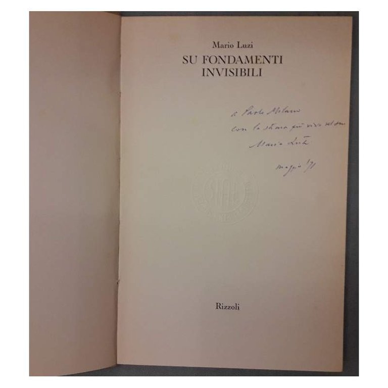 SU FONDAMENTI INVISIBILI(1971)