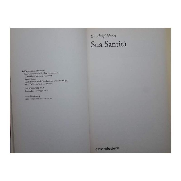 SUA SANTITA'-LE CARTE SEGRETE DI BENEDETTO XVI(2012)