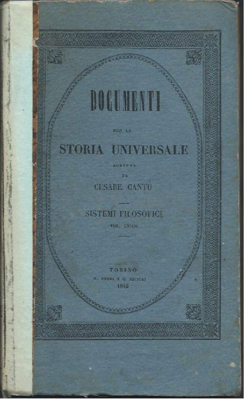 SULLA FILOSOFIA - Documenti per la storia universale