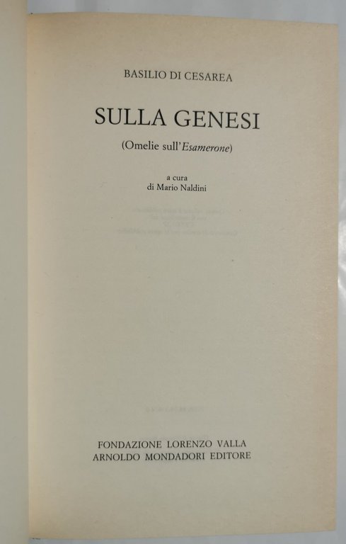 Sulla Genesi ( omelie sull'Esamerone )