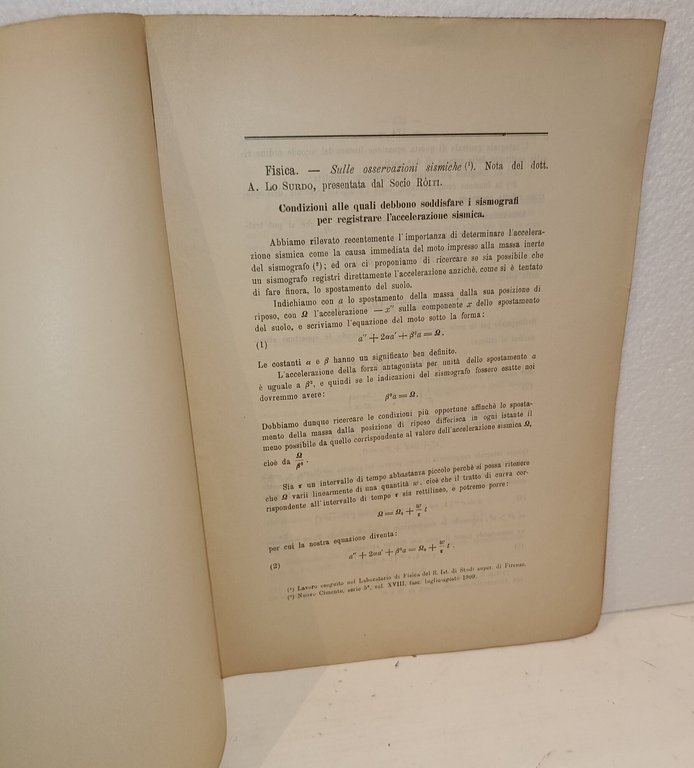 Sulle osservazioni sismiche condizioni alle quali debbono soddisfare i sismografi … | Immagine Gallery 3