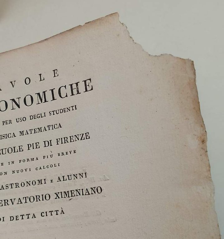 TAVOLE ASTRONOMICHE RACCOLTE PER USO DEGLI STUDENTI DI FISICA MATEMATICA …