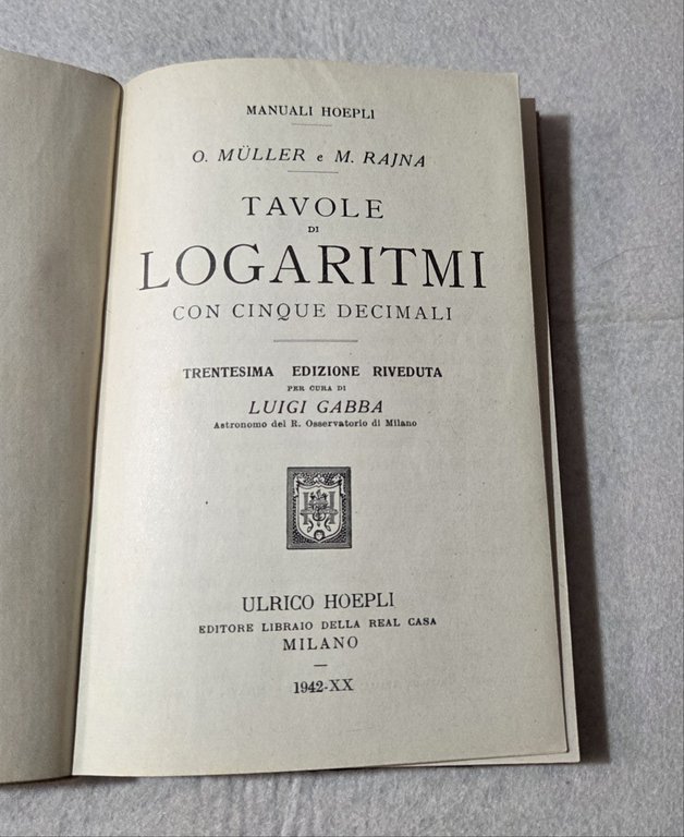 Tavole di logaritmi con cinque decimali | Immagine Gallery 2