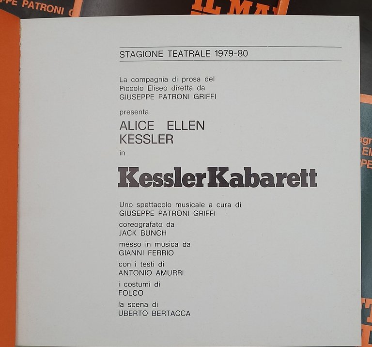 Teatro Eliseo-programmi di sala -6 voll. stagione teatrale 1978-79 e …