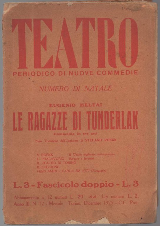 TEATRO periodico di nuove commedie - numero di Natale - …