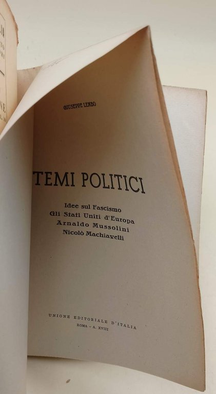 TEMI POLITICI( 1939/40)