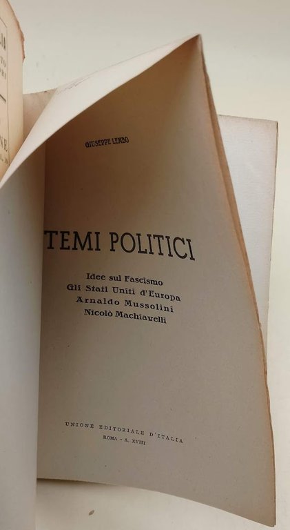 TEMI POLITICI( 1939/40)
