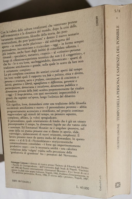 Tempo della persona e sapienza del possibile Vol.I'