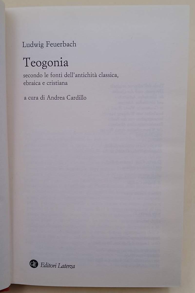 TEOGONIA SECONDO LE FONTI DELL'ANTICHITA' CLASSICA EBRAICA E CRISTIANA( 2010 …