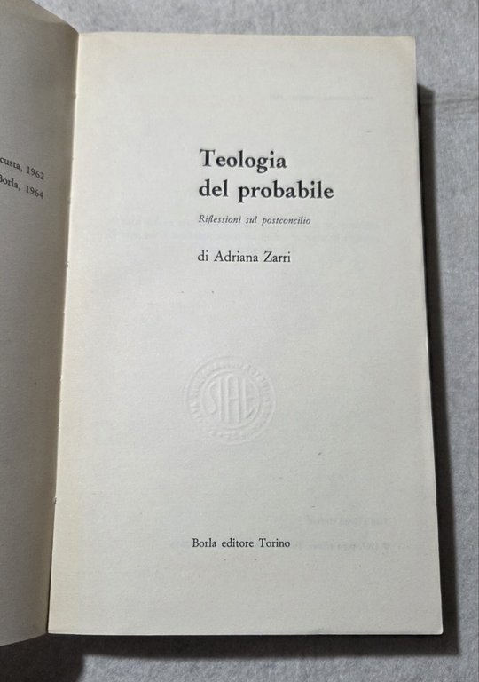 Teologia del probabile - Riflessioni sul postconcilio | Immagine Gallery 2