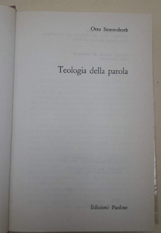TEOLOGIA DELLA PAROLA( 1968)