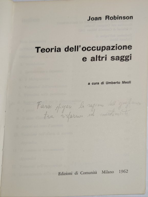 Teoria dell'occupazione