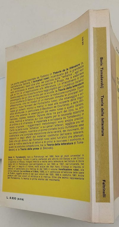 TEORIA DELLA LETTERATURA( 1978)