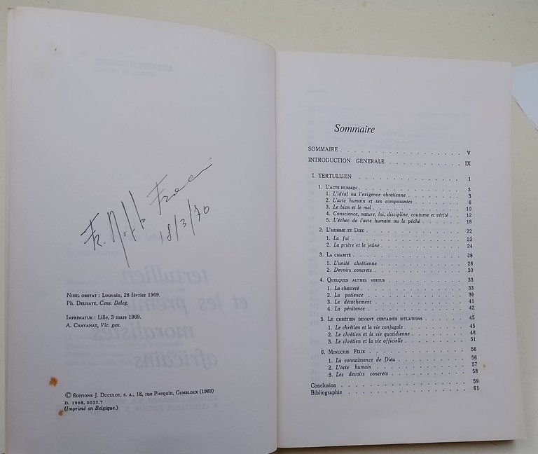 Tertullien et les premiers moralistes africains