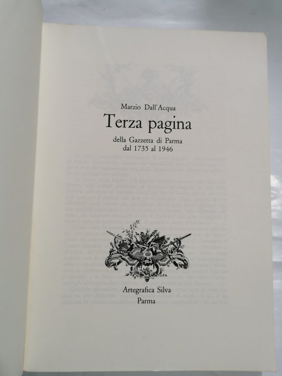 Terza pagina della Gazzetta di Parma dal 1735 al 1946