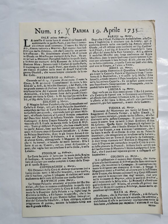 Terza pagina della Gazzetta di Parma dal 1735 al 1946