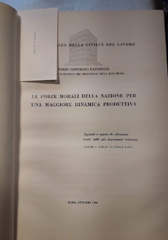 TERZO CONVEGNO NAZIONALE- LE FORZE MORALI DELLA NAZIONE PER UNA …