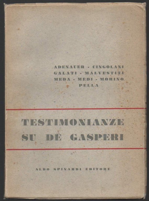 TESTIMONIANZE SU DE GASPERI (1956)