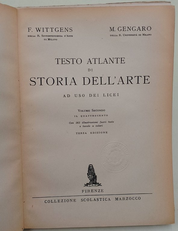 Testo atlante di storia dell'arte ad uso dei licei- vol …