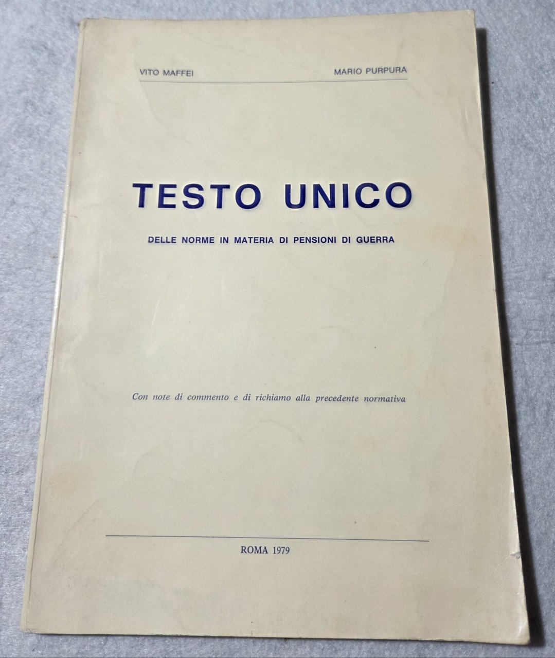 Testo unico delle norme in materia di pensioni di guerra | Immagine principale