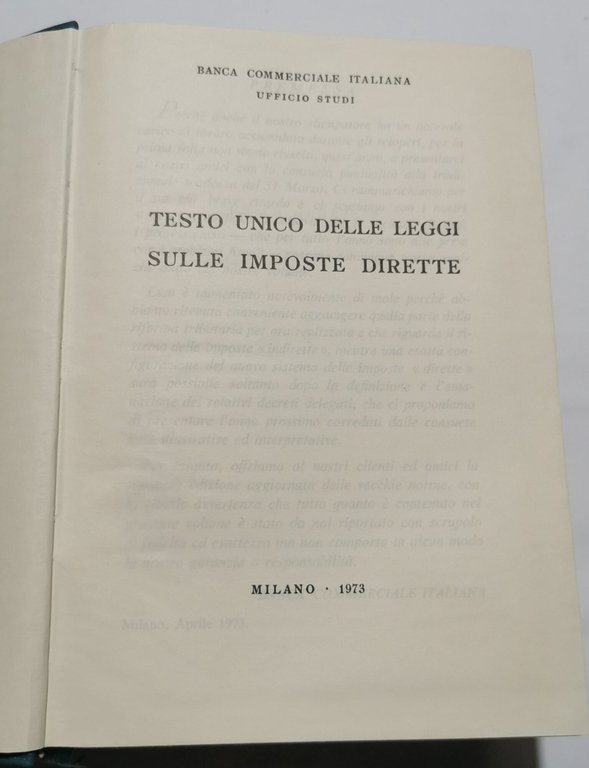 Testo unico per le Leggi sulle Imposte Dirette
