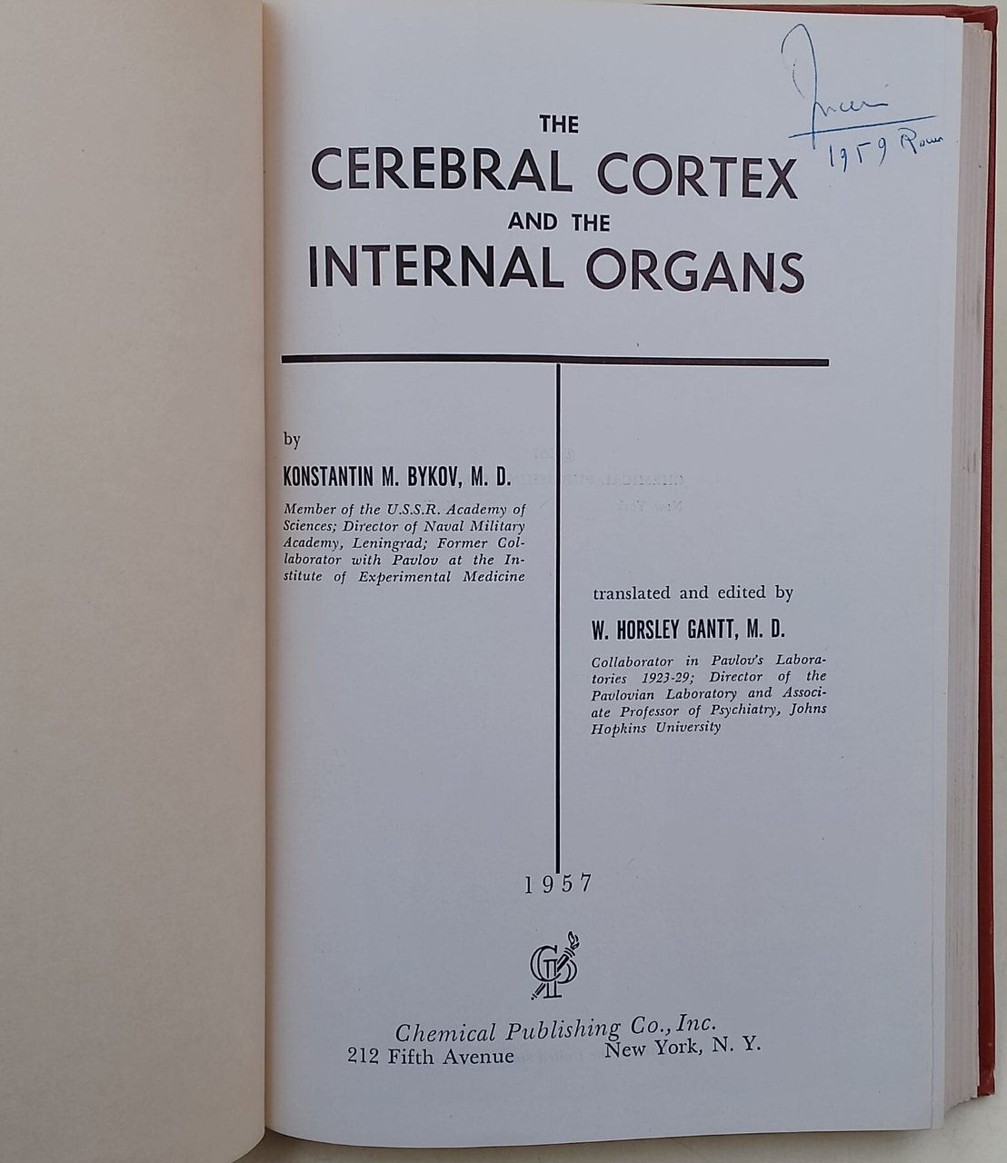 The cerebral cortex and the internal organs