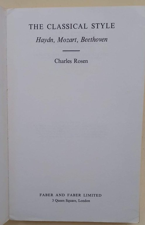 THE CLASSICAL STYLE-HAYDN, MOZART, BEETHOVEN(1971)