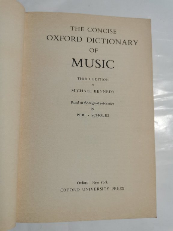 The concise Oxford dictionary of Music