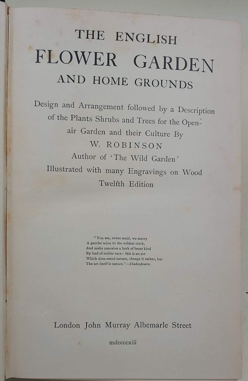 THE ENGLISH FLOWER GARDEN AND HOME GROUNDS( 1913)