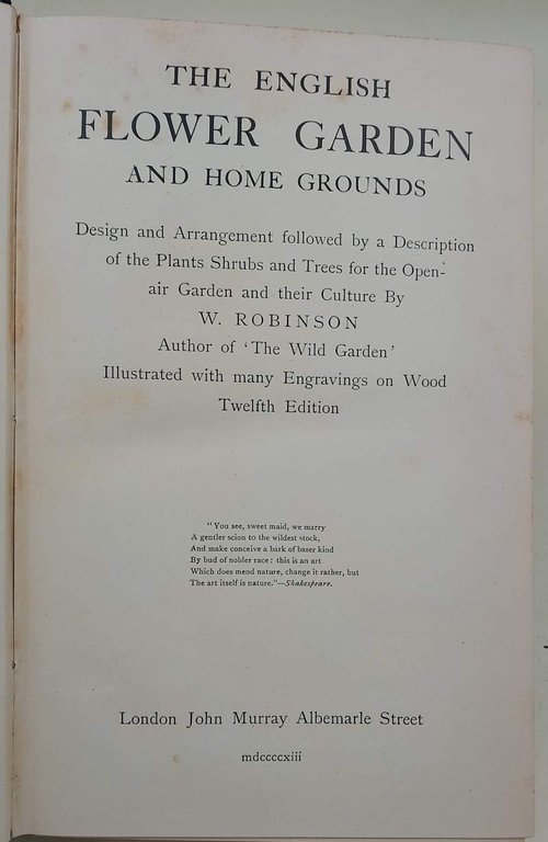 THE ENGLISH FLOWER GARDEN AND HOME GROUNDS( 1913)