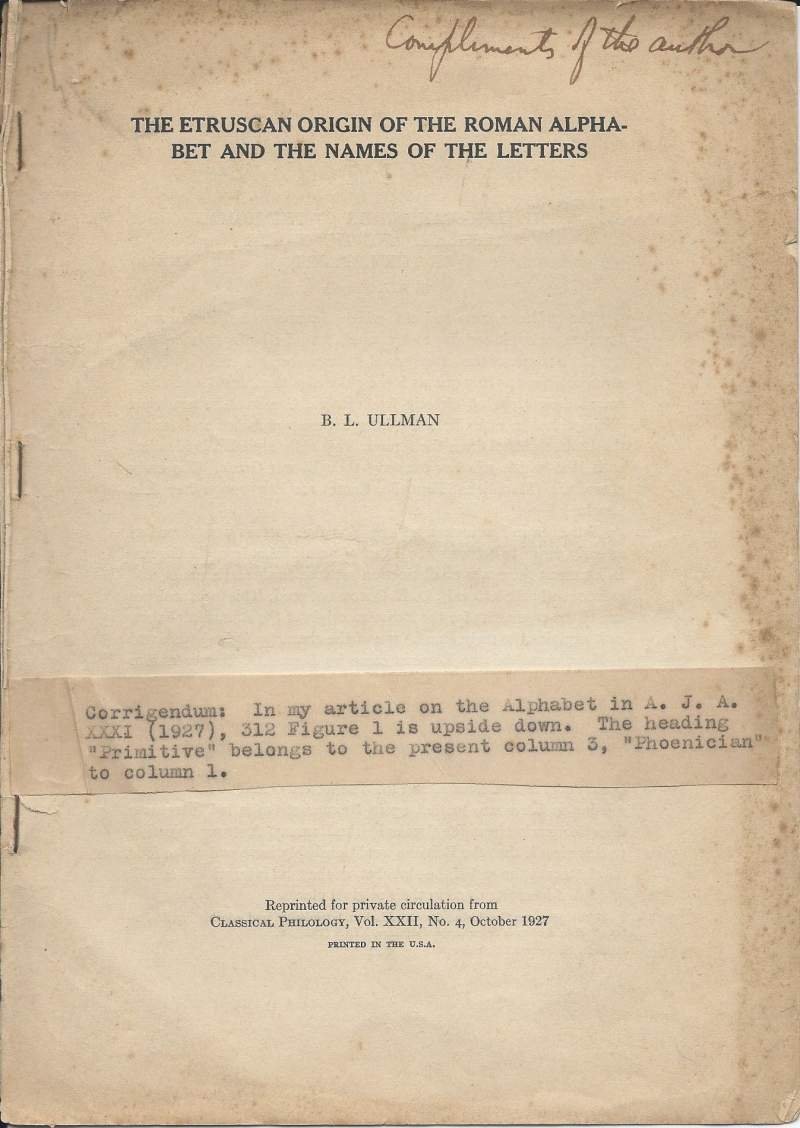 THE ETRUSCAN ORIGIN OF THE Roman alphabet AND THE NAMES … | Immagine principale